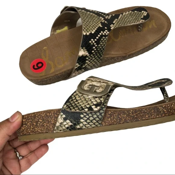 Sam Edelman Snake Print Sandals - Picture 4 of 6